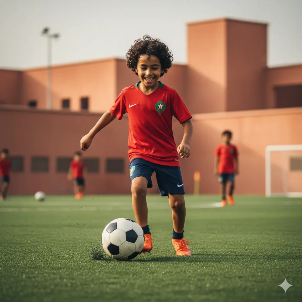 أكاديميات كرة القدم بالمغرب 2026 - طفل يتدرب في أكاديمية كروية.