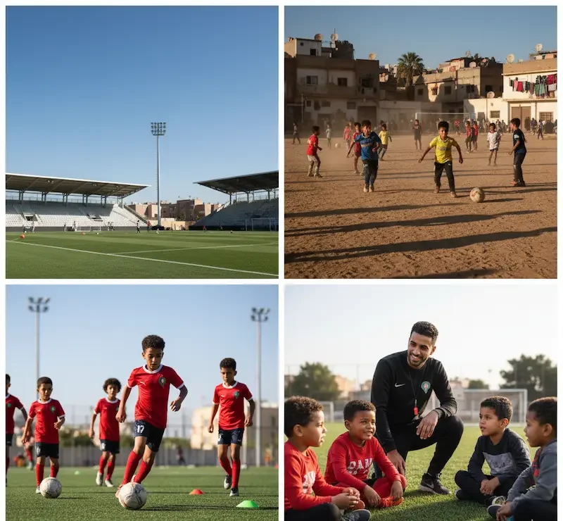 أنواع ومراحل تدريب كرة القدم للأطفال في المغرب بين الأحياء والأكاديميات.